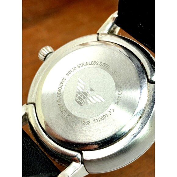 Emporio Armani Women's Watch AR11262 Black Red Leather Band 32mm USED - Picture 6 of 13